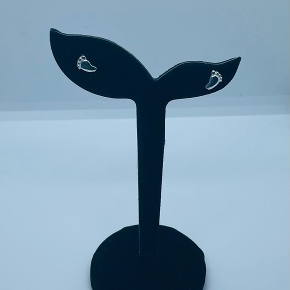 Sterling Silver Foot Earrings - Picture 4 of 4